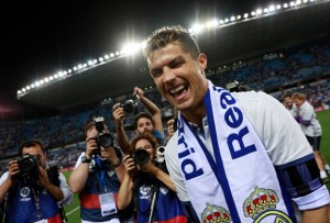 Cristiano Ronaldo celebrates last season's title win